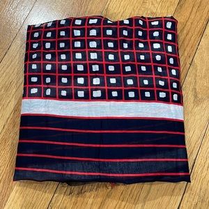 Loft scarf navy blue,red,white, and pink